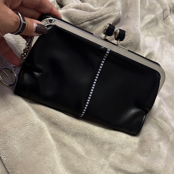 Nautica Black Clutch with Silver Accents - Picture 7 of 9